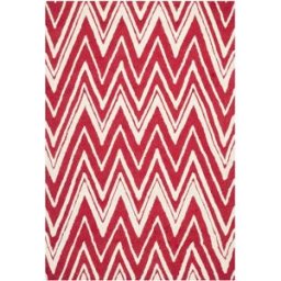Safavieh Alfombra moderno de lana rojo/blanco, 122 x 183 cm