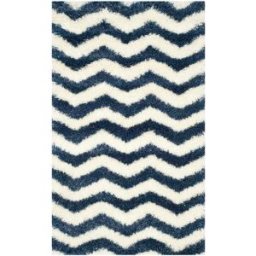 Safavieh Alfombra de polipropileno blanco/azul, 122 x 183 cm