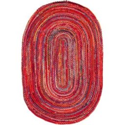 Safavieh Alfombra casa rural de algodón naranja/multicolor, 122 x 183 cm
