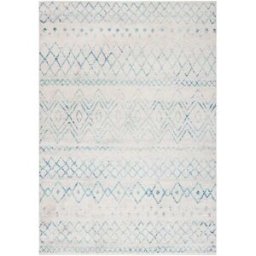 Safavieh Alfombra bohemio de polipropileno blanco/azul, 122 x 183 cm