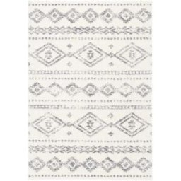 Safavieh Alfombra bohemio de polipropileno blanco/gris, 135 x 196 cm