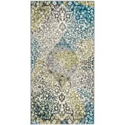 Safavieh Alfombra abstracto de polipropileno blanco/azul, 122 x 183 cm