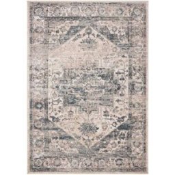 Safavieh Alfombra tradicional de polipropileno blanco/azul, 122 x 183 cm
