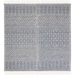 Safavieh Alfombra bohemio de lana blanco/azul, 183 x 183 cm