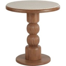 Maisons du Monde Mesa de comedor redonda efecto terrazo y mango de Ø70 cm