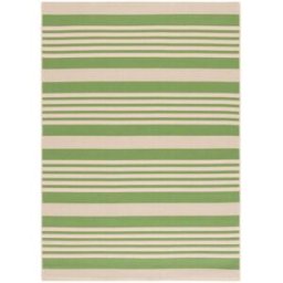Safavieh Alfombra rayas de polipropileno verde/beige, 201 x 290 cm