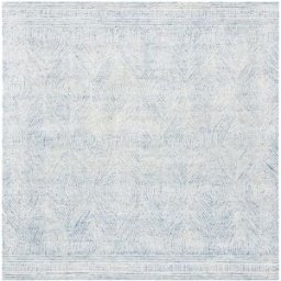Safavieh Alfombra bohemio de lana blanco/azul, 122 x 122 cm