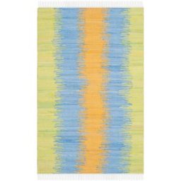 Safavieh Alfombra moderno de algodón verde/oro, 122 x 183 cm