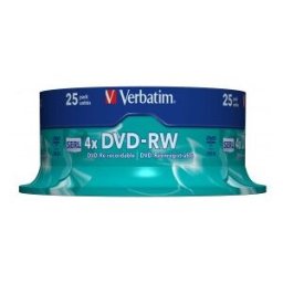 Verbatim - 25 x DVD-RW - 4.7 GB ( 120 minutos ) 4x - plateado mate - eje - soportes de almacenamient