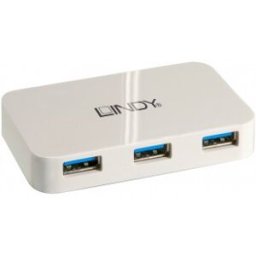 Lindy 43143 hub de interfaz USB 3.2 Gen 1 (3.1 Gen 1) Type-A 5000 Mbit/s Blanco