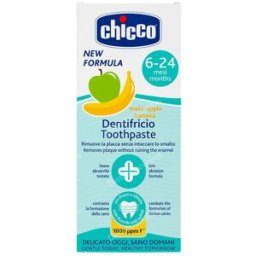 Chicco pasta dental infantil platano/manzana 50ml.