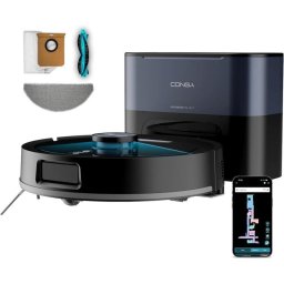 Robot Aspirador y Fregasuelos Cecotec Conga Y60 Dark con Autovaciado Navegación Láser 13.000 Pa