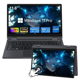 Portátil Micrear 11,6" Intel Core 6500Y 8GB UHD 615 256GB SSD Windows 11 Pro pantalla táctil