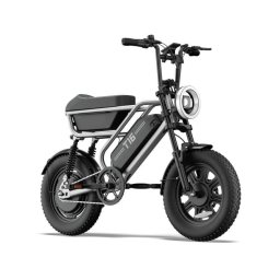 Bicicleta eléctrica Urlife T16 500W 48V 13Ah 16" Frenos de Disco Plata