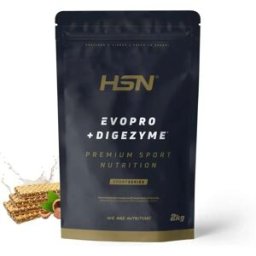 HSN Evopro (mezcla proteínas premium) + DigeZyme® 2kg barquillo de crema de avellana - Proteínas Liberación Secuencial - Polvo - 67 Servicios