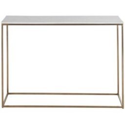 Maisons du Monde Consola de mármol blanco y metal latonado