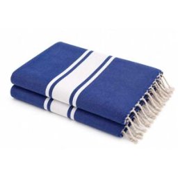 Febronie Juego de 2 foutas algodón 100x200 azul griego