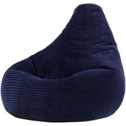 Icon Puf infantil con respaldo alto de pana azul marino