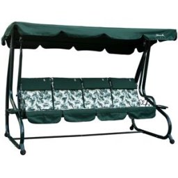 Fuori Columpio de jardín 4 plazas verde reclinable tipo cama con techo