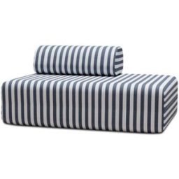 kimo. Sofá modular de exterior de 2 plazas - tela impermeable de rayas azul