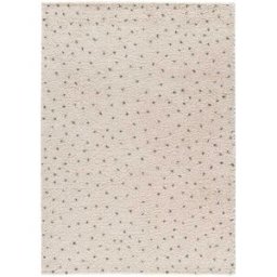 Atticgo Alfombra shaggy moderna crema/negro 160x230 cm