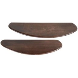 WOOOD Conjunto de 2 estanterías de pared de madera - madera oscura