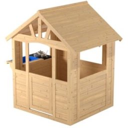 TP Toys Cabaña infantil con cocina exterior madera marrón fsc®