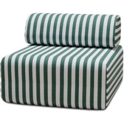 kimo. Sillón modular de exterior - tela impermeable de rayas verde oscuro