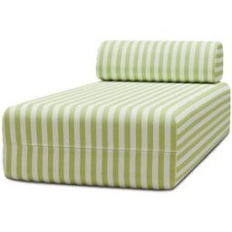 kimo. Chaise longue modular exterior - tela impermeable de rayas verde anís