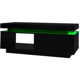 REDOM Conjunto de muebles tv de tablero aglomerado negro 181x38x38 cm