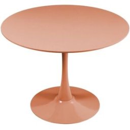 Oviala Mesa de comedor redonda para 4 personas 100 cm rosa salmón