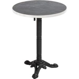 Oviala Mesa de comedor 60 cm inclinable mármol negro/plateado y pata negra