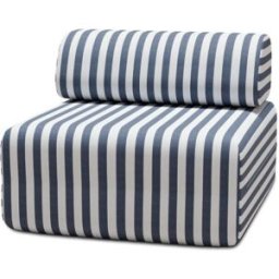 kimo. Sillón modular de exterior - tela impermeable de rayas azul