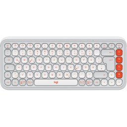 LOGITECH POPIKWS - Teclado, Bluetooth, blanco-naranja, QWERTY
