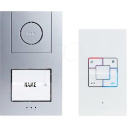 M-E ME AD ALU 4010 S - Juego de interfono de audio, casa de 1 familia, plata