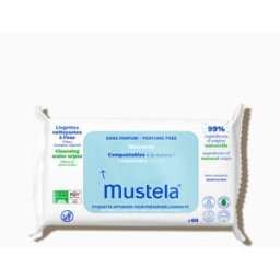 Mustela BEBÉ-NIÑO toallitas al agua sin perfume compostables en casa 60 u