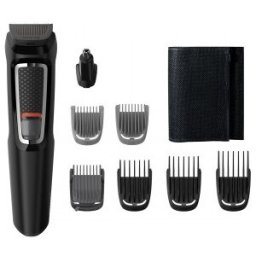 Philips MULTIGROOM Series 3000 Cara y cabello 8 en 1 MG3730/15, Negro, Rectángulo, Acero inoxidable,