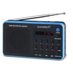 Sunstech Portable digital AM/FM radio Black, Portátil, Analógica, AM,FM,PLL, 1,4 W, LED, Rojo