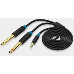 Cable Estéreo Vention BACBI - Jack 3.5 Macho - 2x Jack 6.5 Macho - 3m - Negro