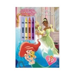 Libros Disney Princesas. Libro Para Colorear Con Ceras