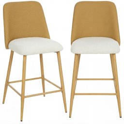 Homcom Juego De 2 Taburetes De Bar Con Respaldo Y Reposapiés Marrón