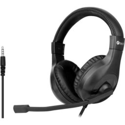 Auriculares C-Tech MHS-05 con cable USB, micrófono omnidireccional y control volumen, negros