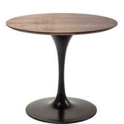 Kare Design Mesa de comedor redonda para 6 personas de nogal y negro ø120cm