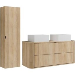 Unique Conjunto de baño madera color natural claro