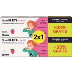 Kin fluor kin infantil pasta 75ml+25ml 2x1