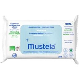 Mustela Toallitas al Agua Algodón 60 Unidades