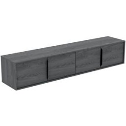 Petits meubles Mueble tv de pared 4 puertas 200 cm paneles laminados gris efecto