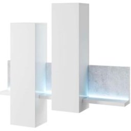 Petits meubles Estantería y armario de pared 150 cm paneles de aglomerado blanco