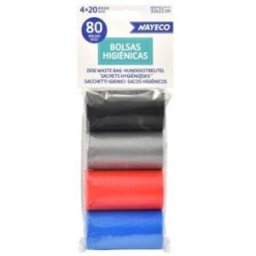 Nayeco nayeco bolsas higienicas 4 rollos de 20 bolsas colores surti