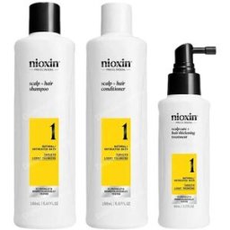 Nioxin sistema 1 kit tratamiento para cabello natural con debilitamiento leve 3 u
